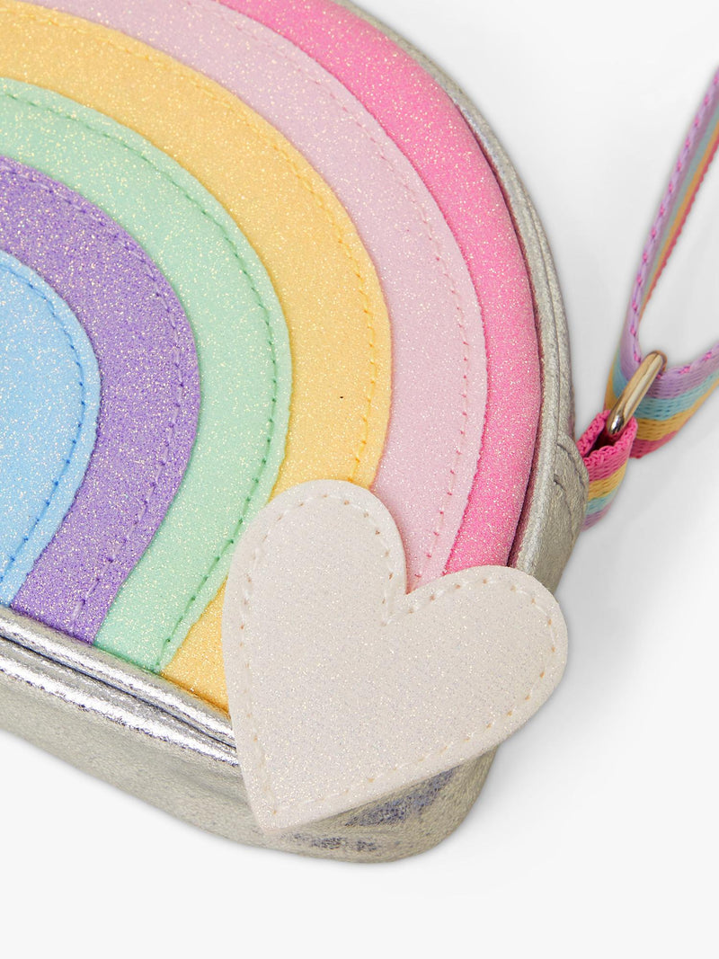 Angels by Accessorize kids rainbow cross body bag silver (British brand)