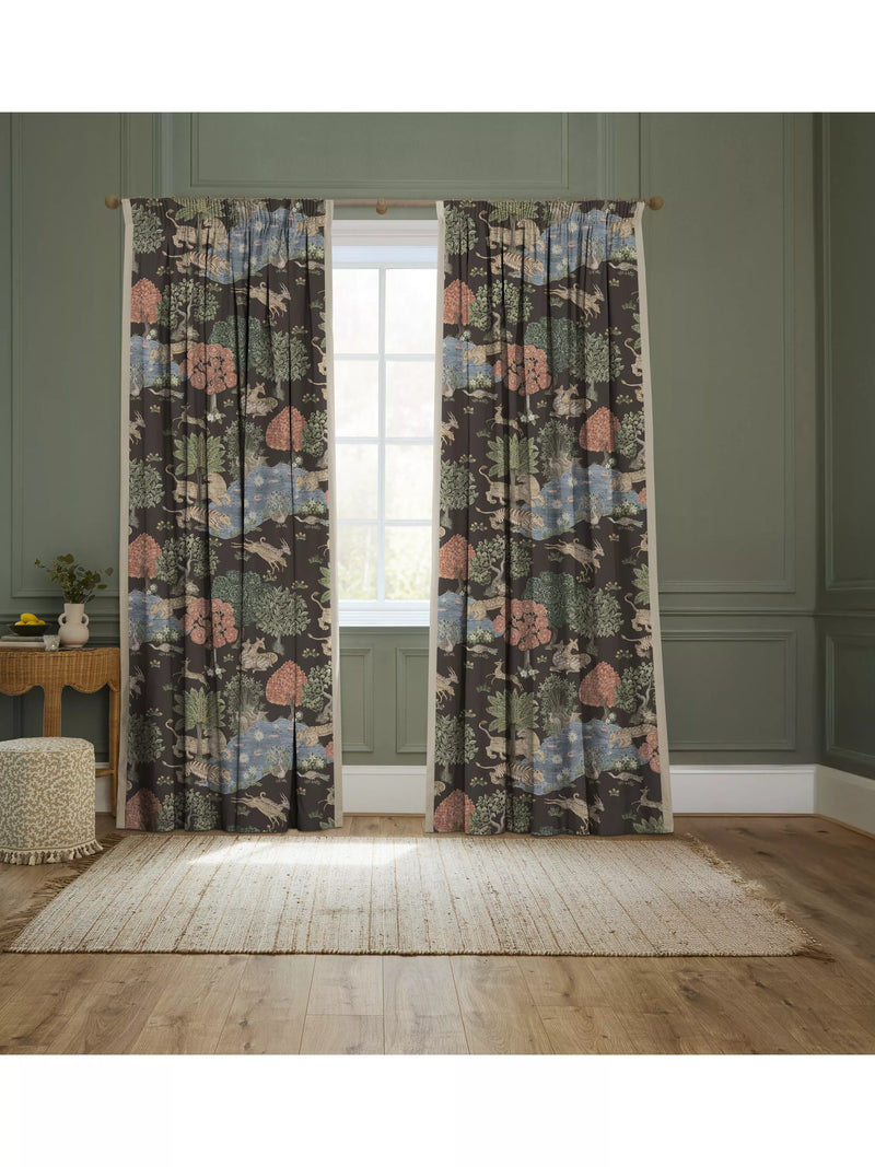 John Lewis x Sanderson Pamir Garden Print Pair Lined Pencil Pleat Curtains, 167cm x 137cm
