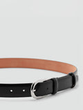 Mango leather belt black, imported from the UK