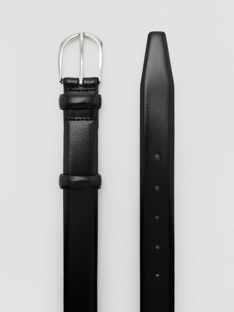 Mango leather belt black, imported from the UK