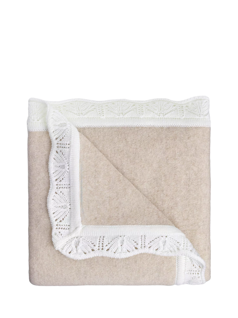 Trotters Baby Frill Trim Cashmere Blanket