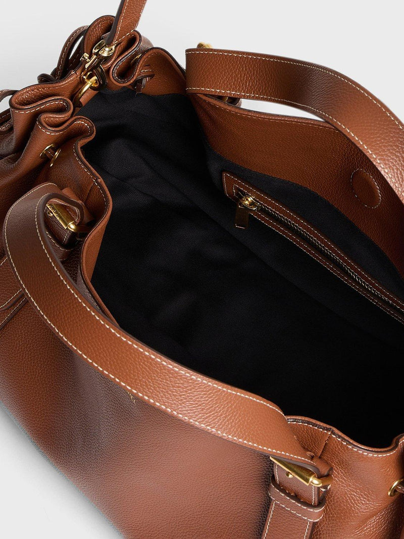 Gerard Darel Le 24H leather shoulder bag in tan (British brand)