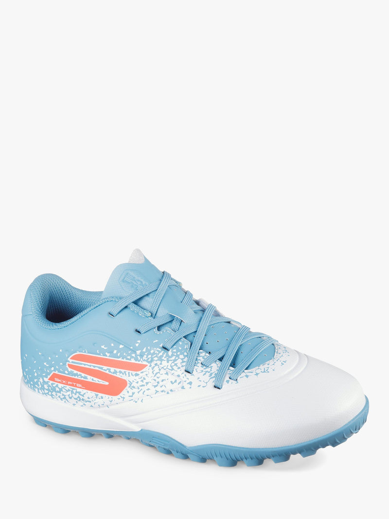 Skechers kids football boots white turquoise youth, UK version