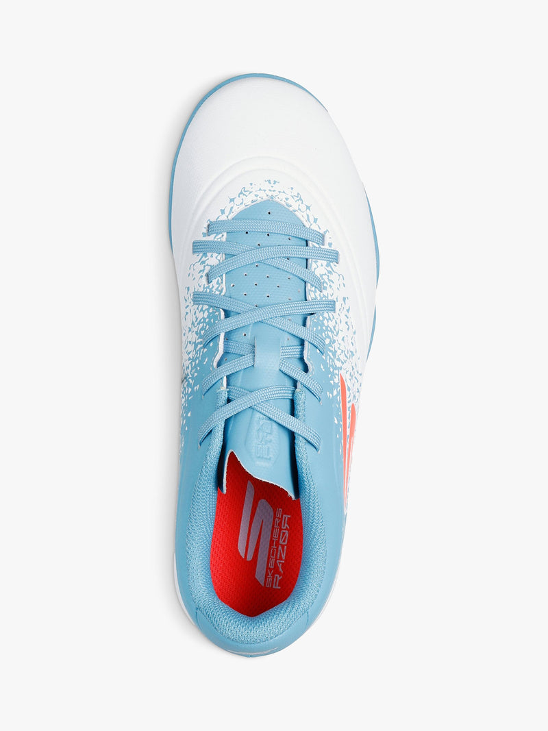 Skechers kids turf football boots white turquoise - British product