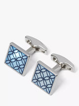 John Lewis Simon Carter Geo Petal Cufflinks, Light Blue- Buy online at McGrocer
