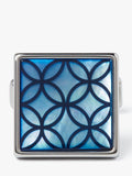 Simon Carter blue mother of pearl geometric cufflinks, imported from the UK