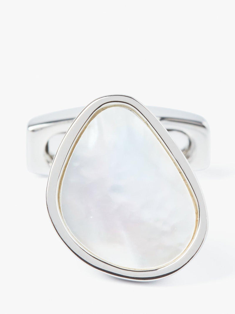 Simon Carter pebble cufflinks white natural - British product