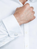 Simon Carter pebble cufflinks white natural - British product