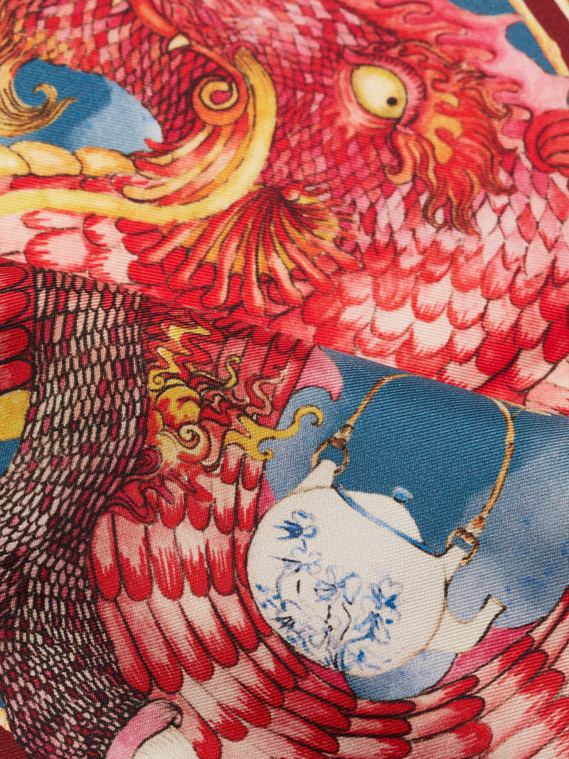 Simon Carter Dragon pocket square, imported from the UK