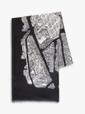 chesca Paris print scarf black white - British product