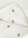 Lindex baby cotton hedgehog print shawl light dusty green, imported from the UK