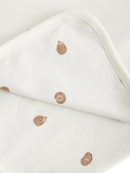 Lindex baby cotton hedgehog print shawl light dusty green, imported from the UK