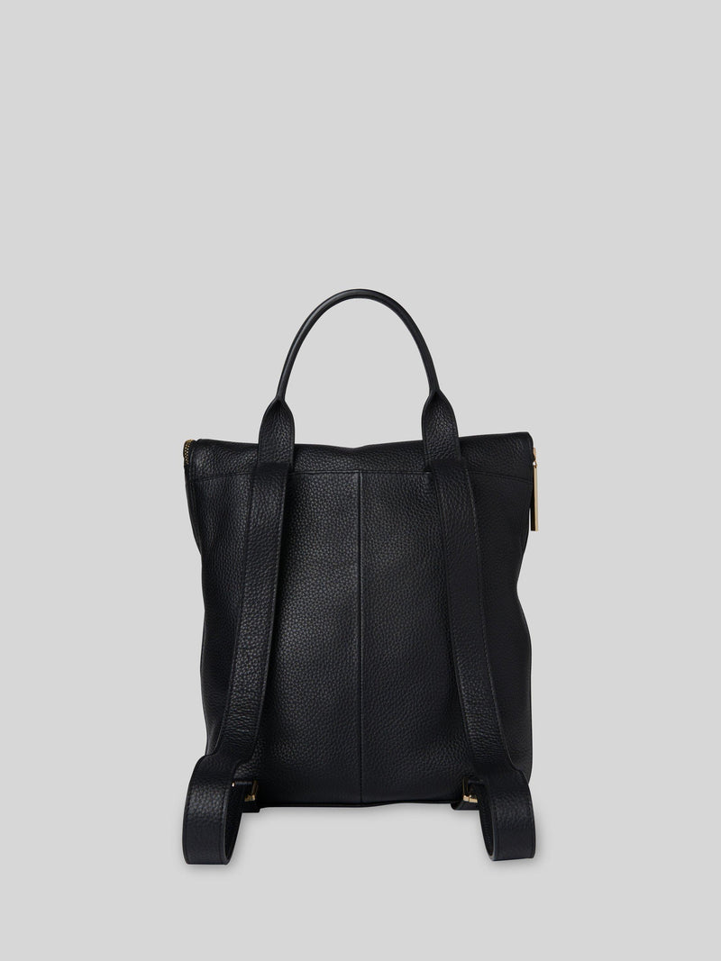 Whistles leather backpack black - British product