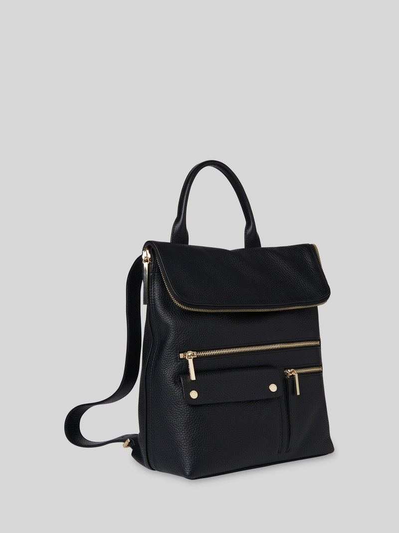 Whistles leather backpack black - British product