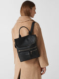 Whistles leather backpack black - British product