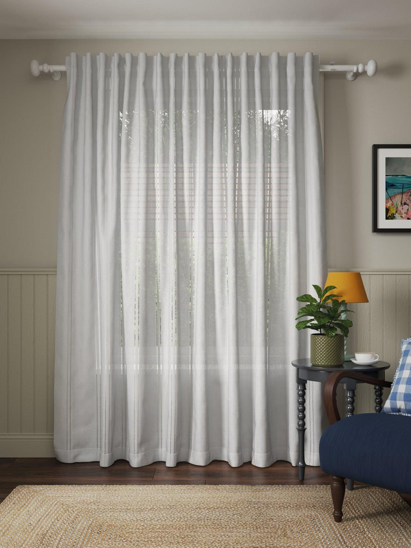 John Lewis Ladder Stitch Hidden Tab Voile Panel, UK version