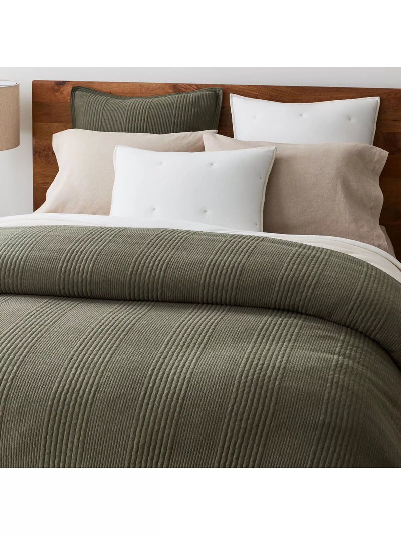 West Elm Organic Cotton Cloud Jersey Textured Bedding Pillowcase, 76x51cm