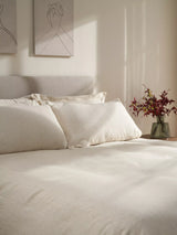 John Lewis Truly Linen-Cotton Stripe Duvet Cover in Mushroom Stripe, King Size- Buy online at McGrocer