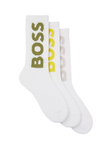 John Lewis Hugo Boss BOSS Large Logo Cotton Mix Crew Socks, Pack of 3, Multi- Buy online at McGrocer