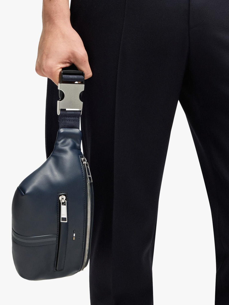 BOSS faux leather bum bag dark blue, UK version