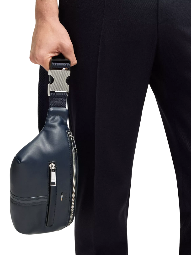 BOSS faux leather bum bag dark blue, UK version
