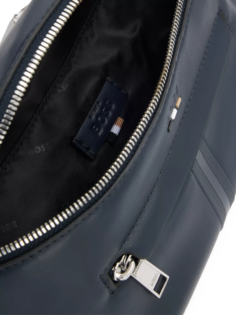 BOSS faux leather bum bag dark blue, UK version