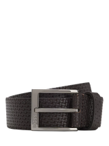 John Lewis BOSS Leather Woven Texture Belt Dark Brown 3.5cm Width- Buy online at McGrocer