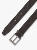 BOSS leather belt dark brown woven texture, UK version