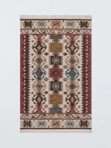 John Lewis John Lewis Azita Kelim Flatweave Wool Rich Rug, Red/Multi, 240 x 170cm- Buy online at McGrocer