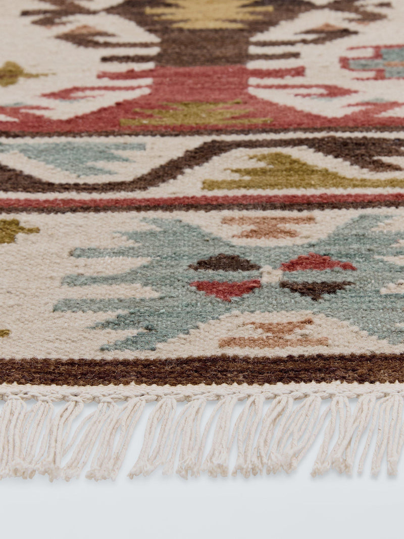 John Lewis Azita kelim flatweave rug in red/multi 240x170cm, imported from the UK