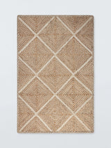 John Lewis John Lewis Diamond Skye Pure Jute Rug, Natural, 180 x 120 cm- Buy online at McGrocer