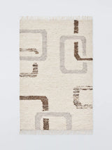 John Lewis John Lewis Frame Geometric Wool Rich Rug, Natural/Multi, 180 x 120 cm- Buy online at McGrocer