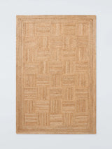 John Lewis John Lewis Parquet Pure Jute Rug, Natural, 180 x 120 cm- Buy online at McGrocer