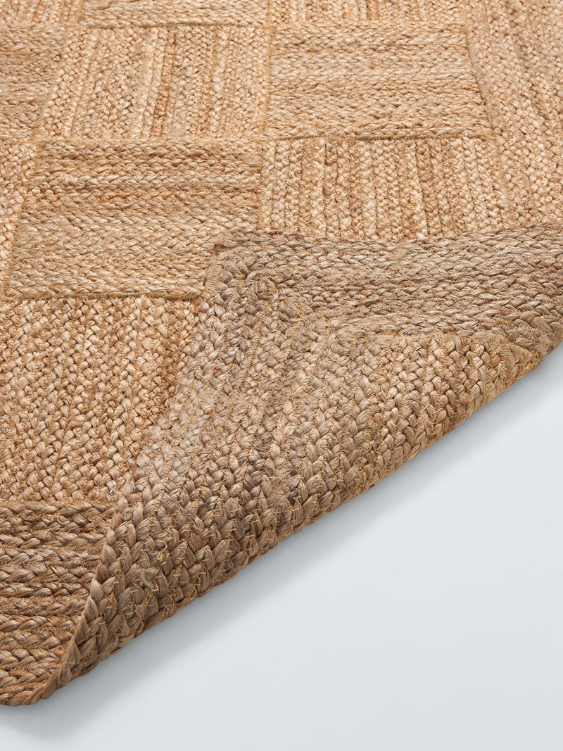 John Lewis natural jute rug parquet design (British brand)