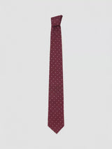 John Lewis Mango Silk Blend Polka Dot Print Tie, Dark Red- Buy online at McGrocer