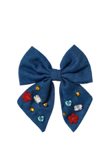 John Lewis Stych Kids' Gem Bow Hair Clip Navy- Buy online at McGrocer