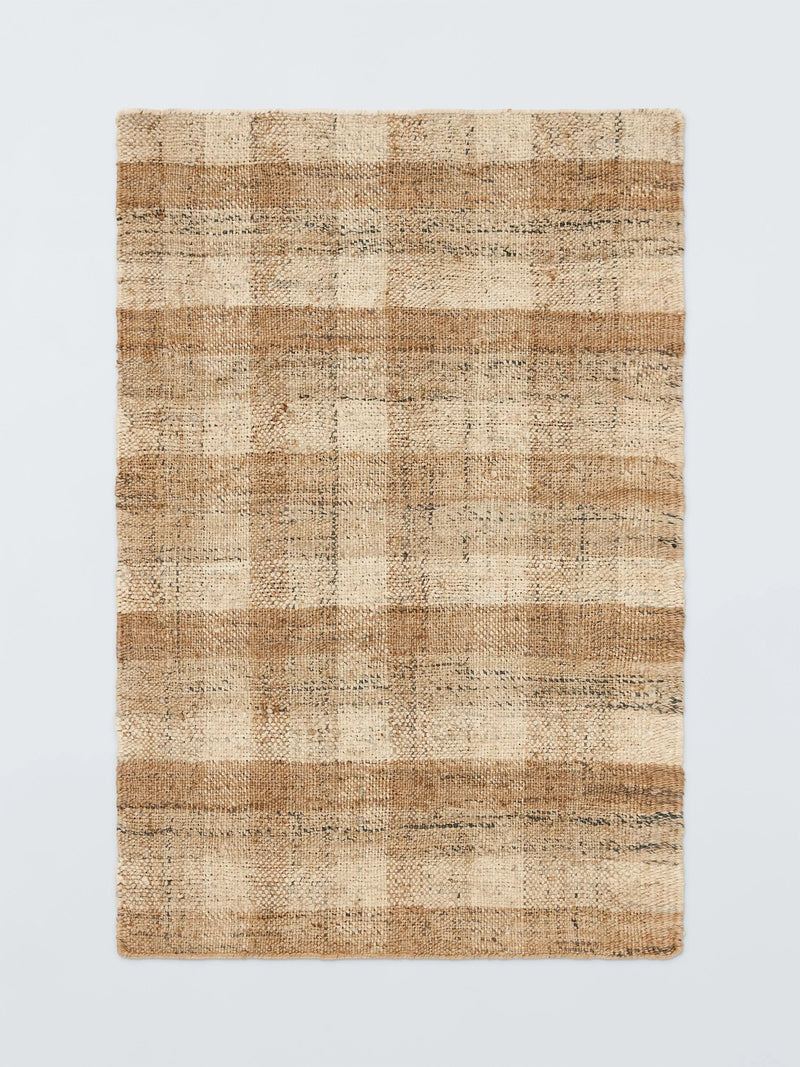 John Lewis checkered pure jute rug natural, UK version