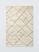 John Lewis John Lewis Low Pile Berber Hand Loomed Pure Wool Rug, White, 180 x 120cm- Buy online at McGrocer
