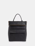 Whistles Verity black leather backpack with zip fastening (British brand)