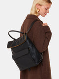 Whistles Verity black leather backpack with zip fastening (British brand)