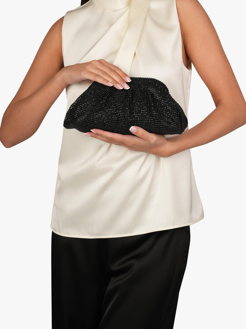Paradox London Dianne ruched clutch bag (British brand)
