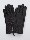 John Lewis quilted leather zip gloves (British brand)
