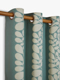 Orla Kiely duck egg eyelet curtains with sycamore stripe print, UK version