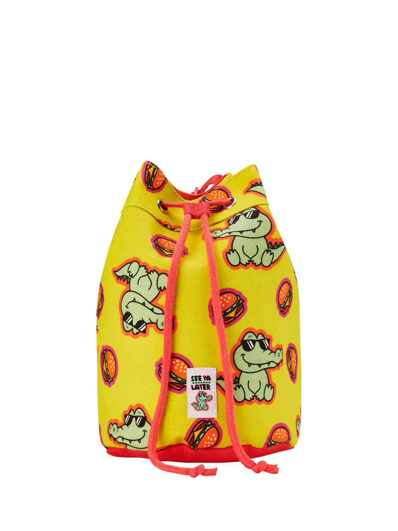 Small Stuff kids duffle bag yellow crocodile print imported from the UK