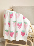 JoJo Maman Bébé pink strawberry baby blanket, imported from the UK