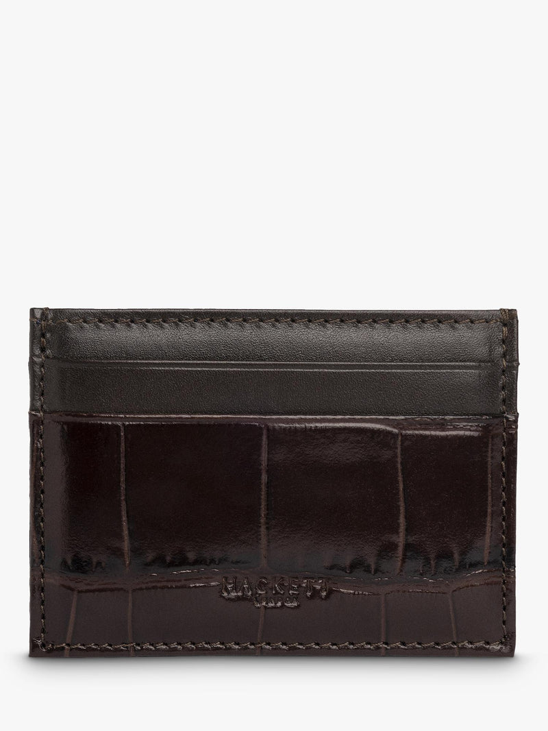 Hackett London black croc leather card holder, imported from the UK