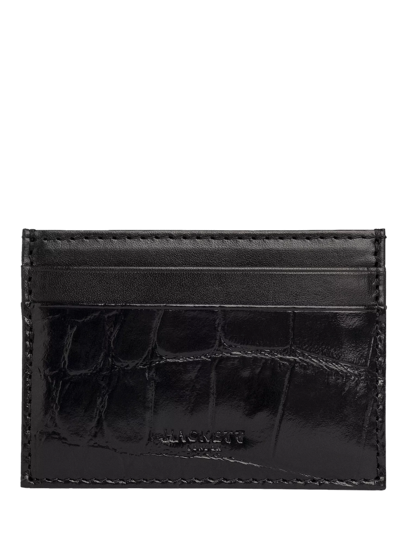 Hackett London black croc leather card holder, imported from the UK