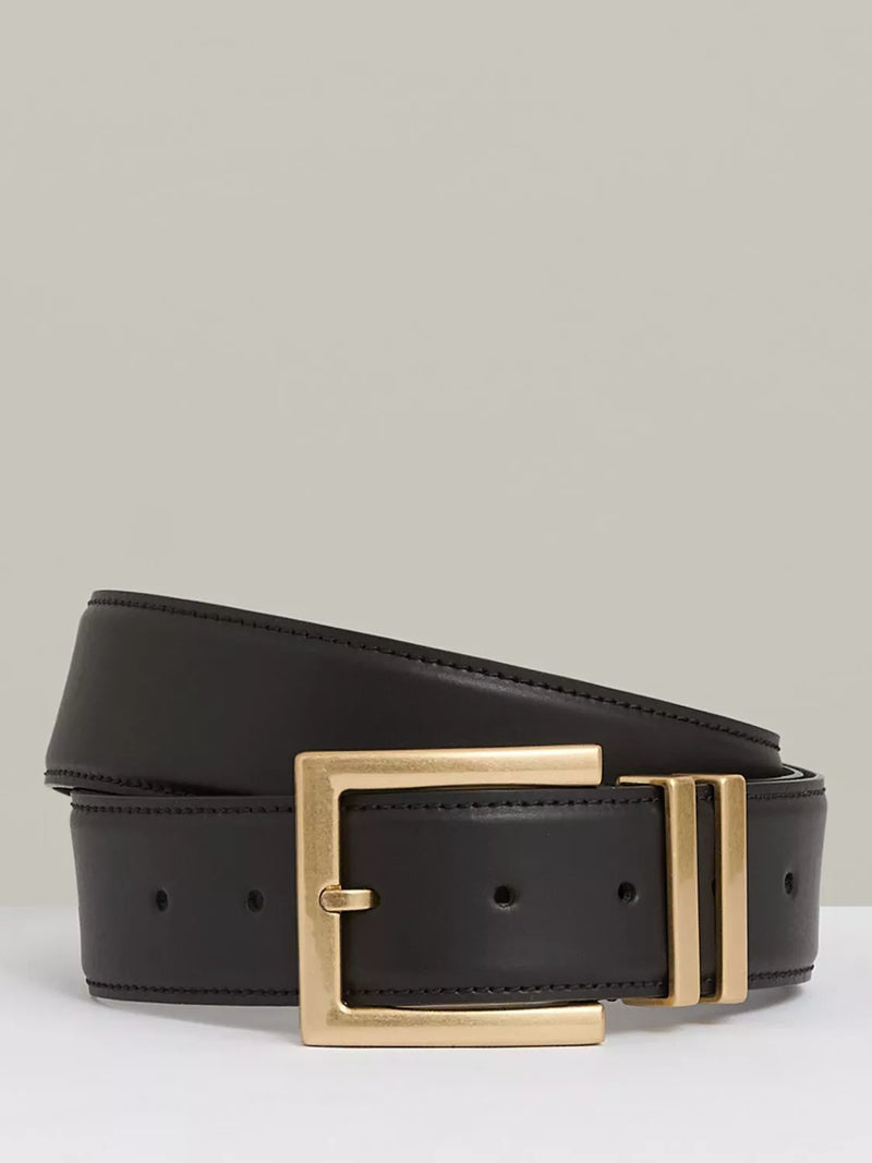 Reiss Brompton leather belt dark brown, imported from the UK