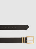 Reiss Brompton leather belt dark brown, imported from the UK
