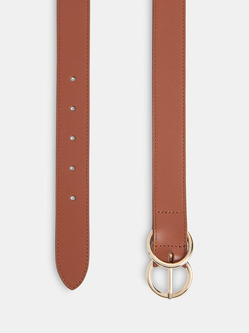 Whistles tan leather double ring buckle belt - British product